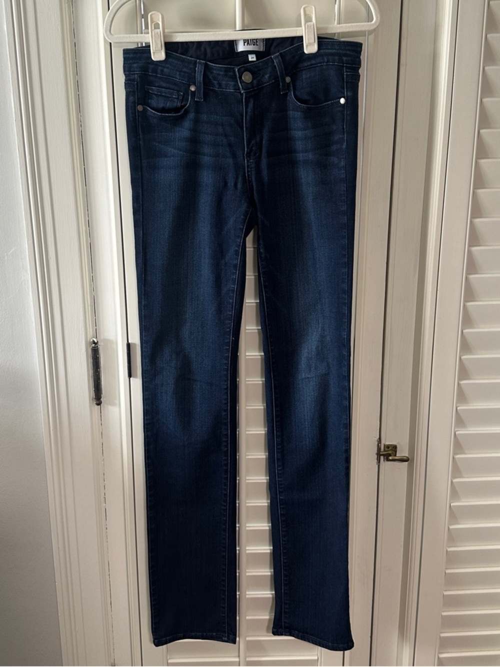 PAIGE “Skyline Straight” Dark Blue Women's Straight Leg Jeans